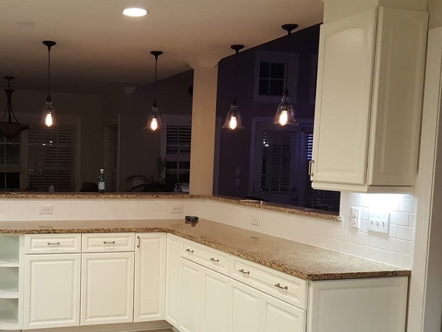 White Cabinets After Undergoing Charlotte Cabinet Painting Service