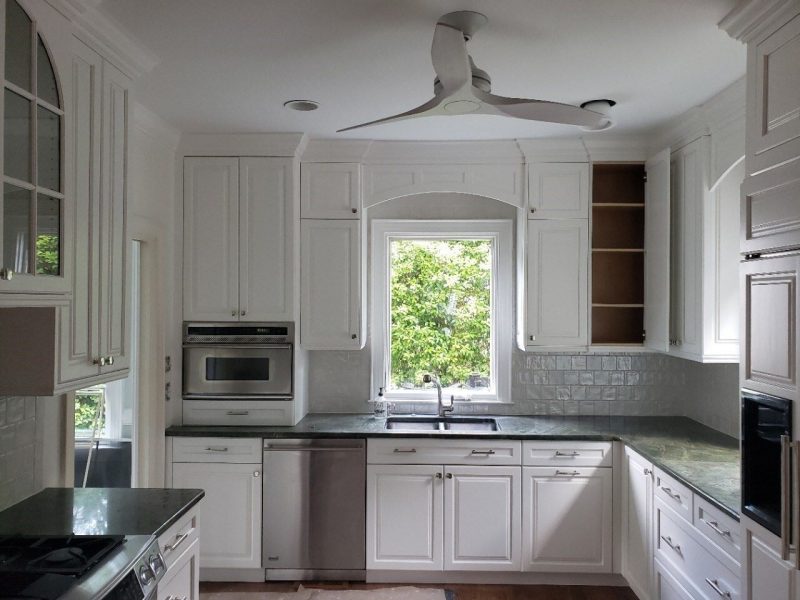 Classic white is still a popular color for kitchen cabinet color options