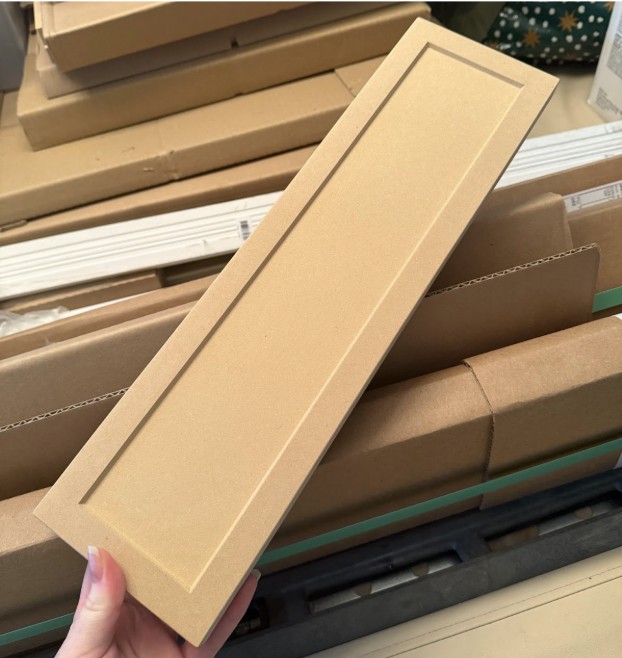 prepped-drawer-front-cabinet-surface-prep Professional cabinet drawer front properly prepped and sanded for painting