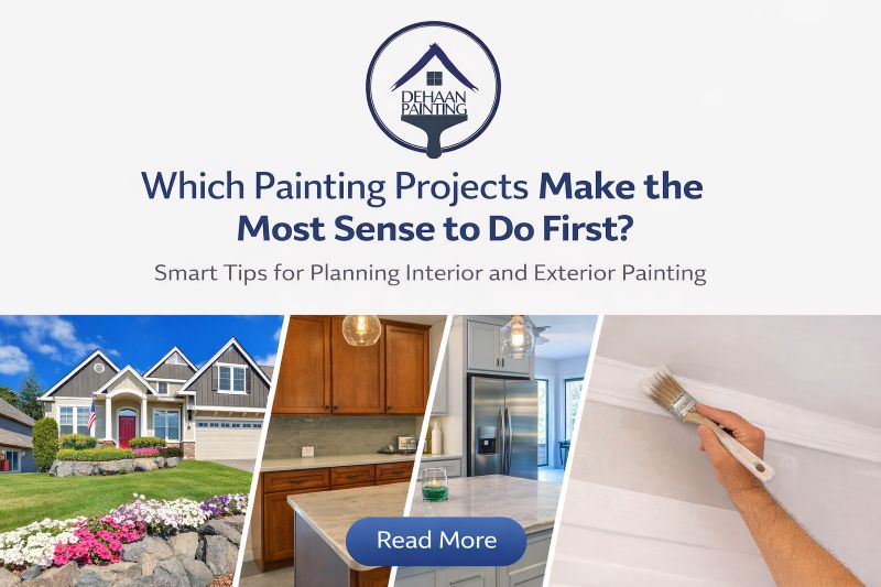 Which Painting Projects Make the Most Sense to Do First? Which painting projects should you do first? Interior, cabinet refinishing, trim, and exterior painting guide for Charlotte NC homeowners