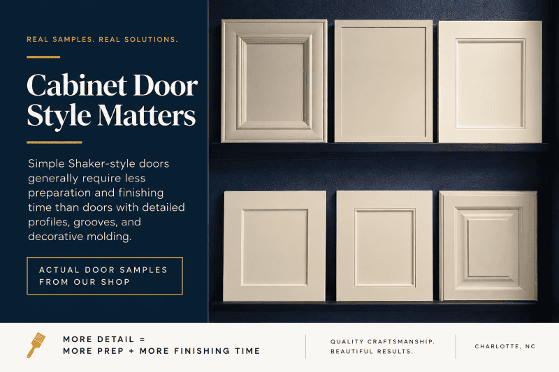 Should You Paint, Refinish, Reface, or Replace Your Kitchen Cabinets? Samples of cabinet door profiles from the DeHaan Painting shop